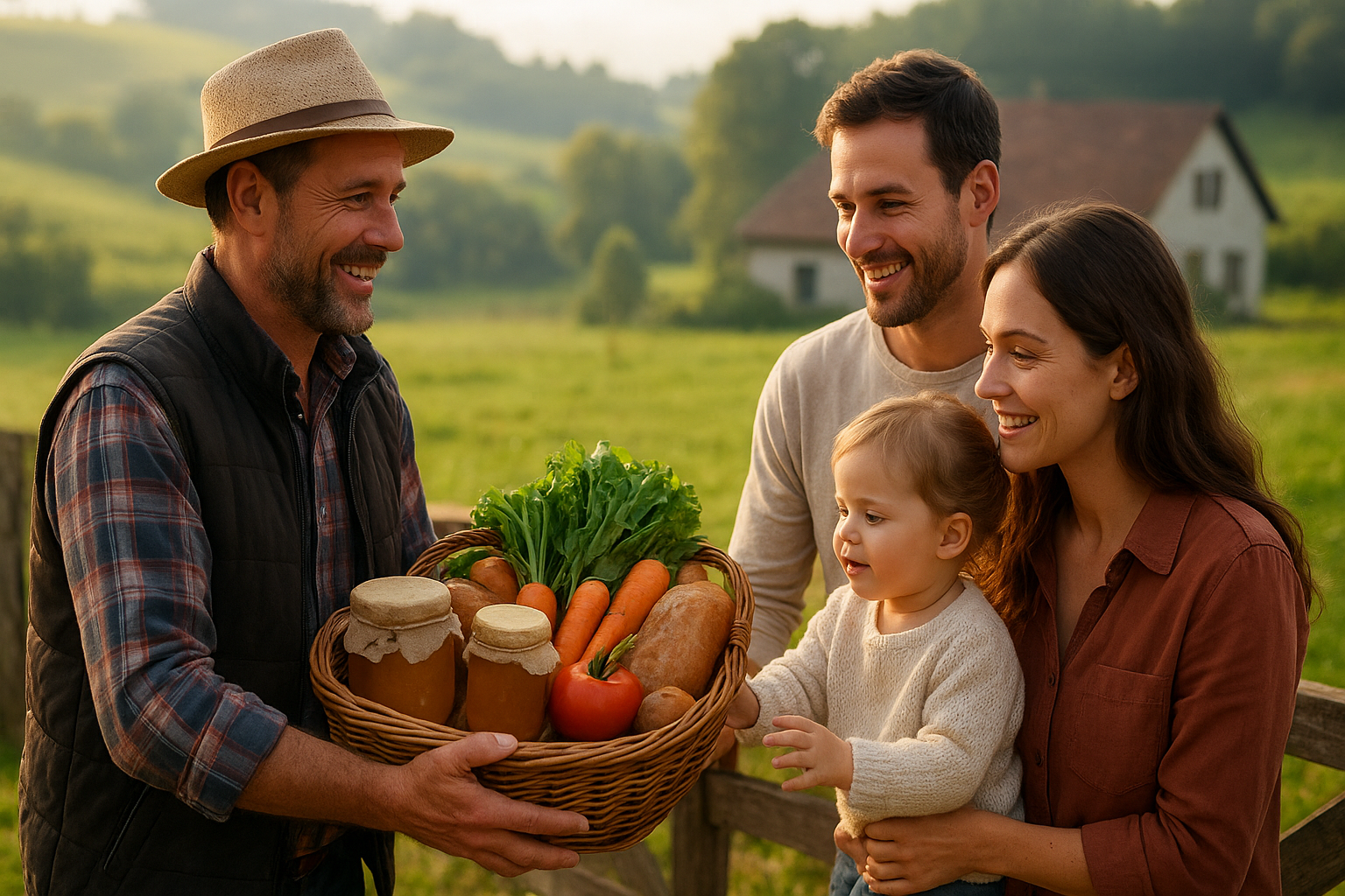 Portrait d'un fermier souriant dans son champ